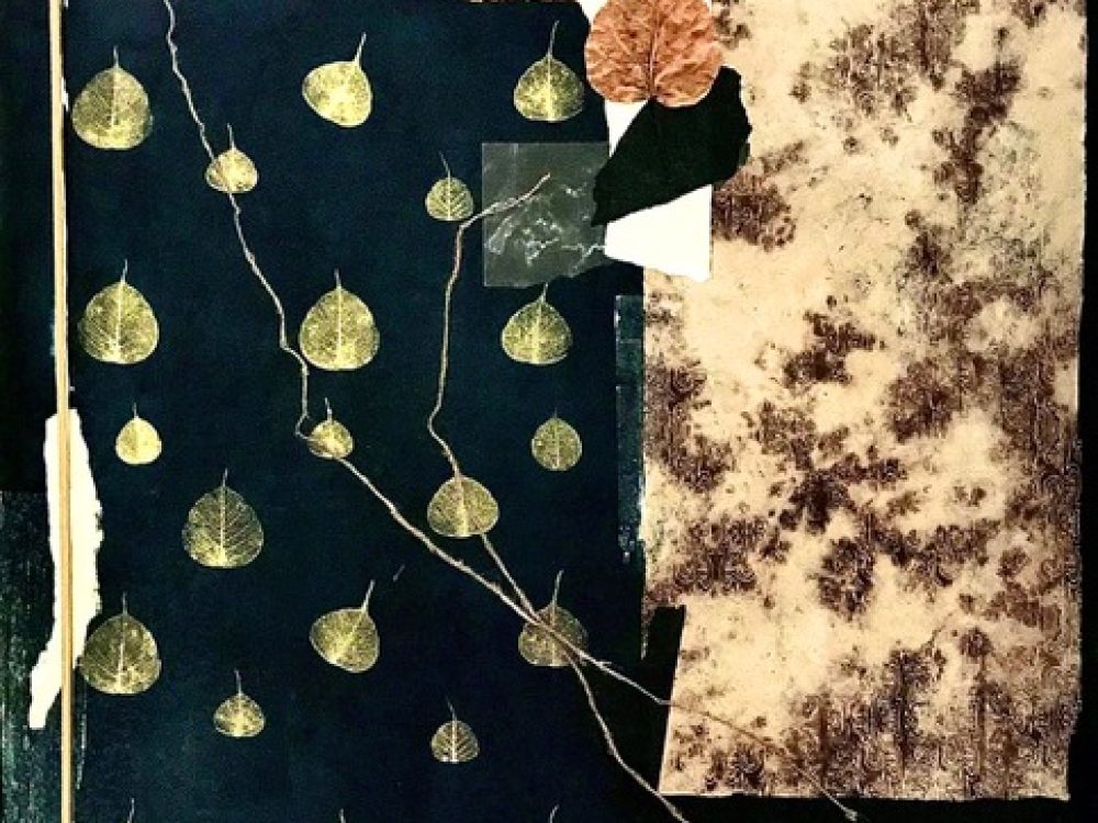 "book of falling leaves" 36” x 36” Medium: Mixed Media on Canvas | $1500